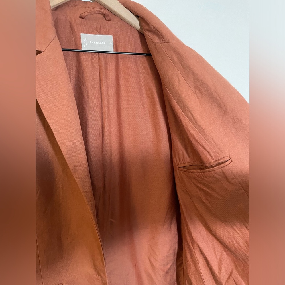 Everlane The Cotton-Linen Blazer Soft Rust Women’s Size 16 Soft Rust Color - Picture 5 of 10